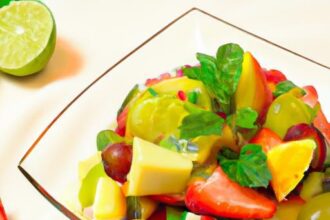 Refreshing Fruit Salad with Zesty Honey Lime Dressing Delight