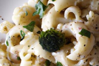 Creamy Vegan Alfredo Pasta with Nutty Cauliflower Twist
