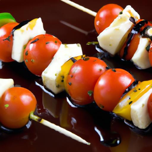 Fresh Caprese Skewers Drizzled with Sweet Balsamic Glaze
