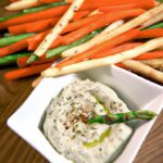 Creamy White Bean Dip Paired with Crisp Veggie Sticks