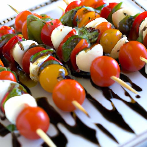 Fresh Caprese Skewers Drizzled with Sweet Balsamic Glaze