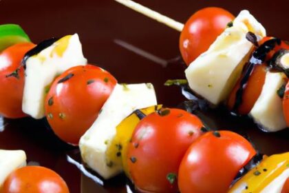 Fresh Caprese Skewers Drizzled with Sweet Balsamic Glaze