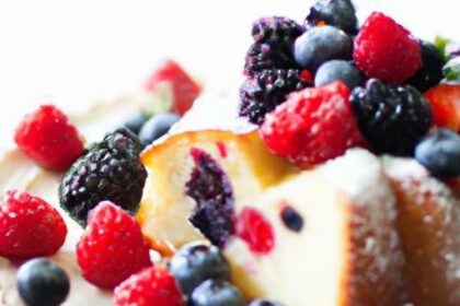 Heavenly Angel Food Cake Topped with Fresh Berries Bliss