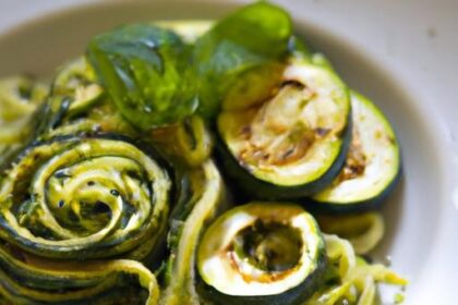 Twirl into Flavor: Spiralized Zucchini with Fresh Pesto