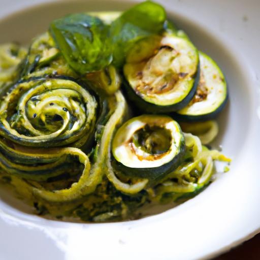 Twirl into Flavor: Spiralized Zucchini with Fresh Pesto