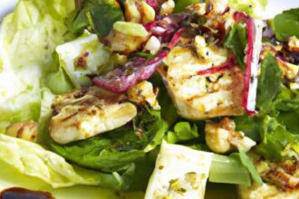 Fresh and Flavorful: Grilled Halloumi Salad with Mint Vinaigrette