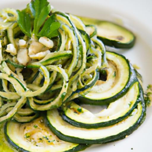 Twirl into Flavor: Spiralized Zucchini with Fresh Pesto