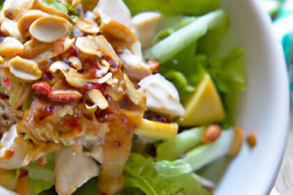 Crunchy Chopped Thai Chicken Salad with Creamy Peanut Dressing